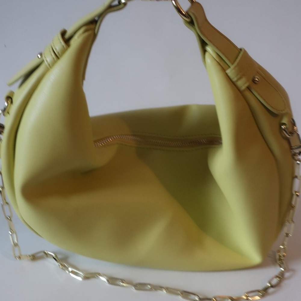 NWT Jules Kae Neon Green Luna Vegan Leather Purse Bag with Gold Chain - Picture 2 of 8